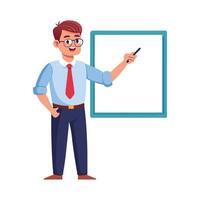 Teacher Engaging Class with Imaginary Board vector