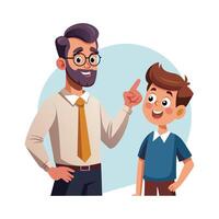 Instructor Asking a Question to Student vector