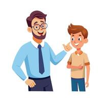 Teacher Featuring Student in Inquiry vector