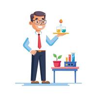 Teacher Featuring Science Experiment During Class vector