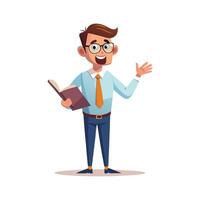 Teacher Engaging Class with Open Book. vector