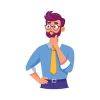 Instructor Raising Eyebrow While Asking Question vector