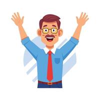 Instructor Raising Hands Slightly to Encourage vector