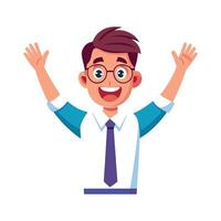 Instructor Raising Hands to Ask Question vector