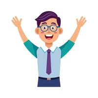 Teacher Featuring Hands Up for Questions vector