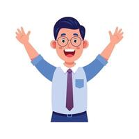 Teacher Asking a Question with Hands Up vector