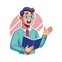 Teacher Featuring Reading Aloud with Emphasis vector