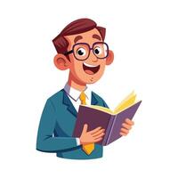 Teacher Engaging with Emphasis While Reading vector