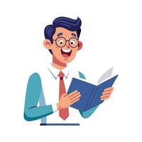 Teacher Featuring Aloud Reading with Enthusiasm vector