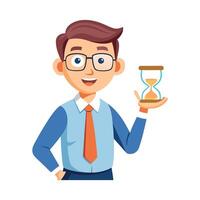 Teacher Engaging Class with Hourglass Display vector