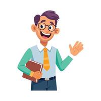 Teacher Smiling While Answering Students Question vector