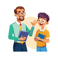 Instructor Engaging Students with Smile vector