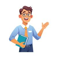 Teacher Featuring Smile While Answering Questions vector