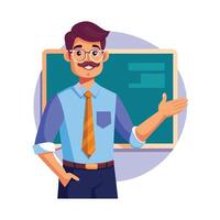 Teacher Engaging Class with Overview vector