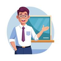 Male Teacher Providing Class Overview with Smile vector