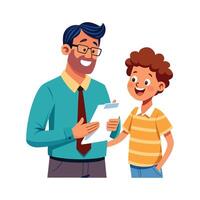 Instructor Smiling While Giving Feedback vector