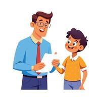 Teacher Featuring Feedback Session with Smile vector