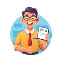 Teacher Engaging Class with Report Card vector