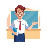 Teacher Featuring Class Overview with a Smile vector