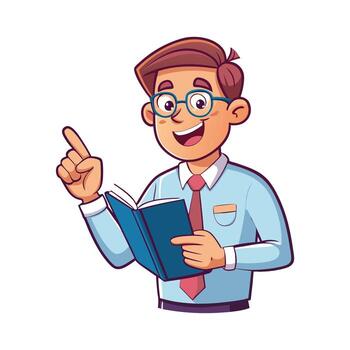 Teacher Featuring Open Notes During Instruction vector