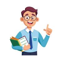 Teacher Engaging Students with Open Notes vector