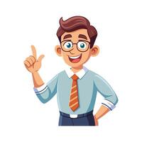 Instructor Using Hand Gesture to Emphasize Key Point vector