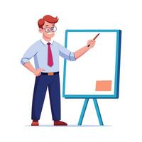 Instructor Using Interactive Whiteboard vector