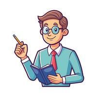 Instructor Using Pen to Highlight Details vector