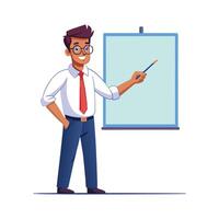 Teacher Featuring Interactive Whiteboard in Class vector