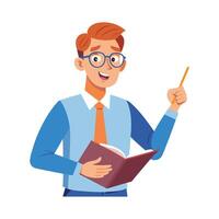 Teacher Featuring Pen to Explain Important Details vector