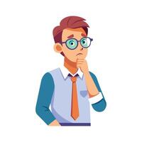 Instructor Adjusting Glasses and Reflecting vector