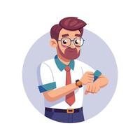 Instructor Wristwatch Check During Teaching vector