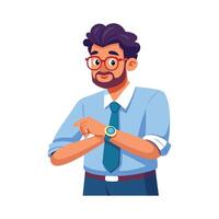 Educator Looking at Wristwatch During Lesson vector