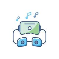 Stylish Virtual Reality Music Graphic for Projects vector