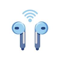 Charming Wireless Earbuds Icon for Artistic Use vector