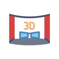 Creative 3D Movie Screen Icon vector