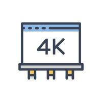 HighQuality 4K Movie Screen Icon vector