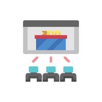 Modern 3D Movie Screen Icon vector