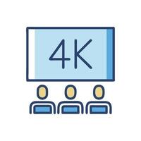 Stylish 4K Movie Screen Design vector