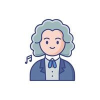 Modern Classical Composer Icon for Arts vector