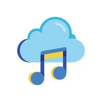 Cloud Music Icon for Streaming vector