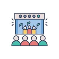 Modern Concert Crowd Icon for Music vector