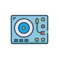 Modern DJ Turntable Setup Icon vector