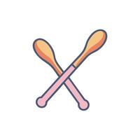 Stylish Drumsticks Icon for Artists vector