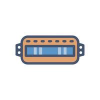 Modern Harmonica Holder Icon for Music vector