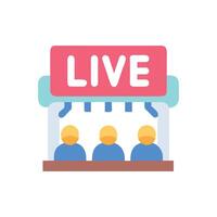 Stylish Live Performance Icon Design vector
