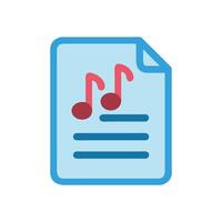 Icon for Music Sheet with Notes vector