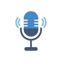 Podcast Microphone Icon for Audio Shows vector