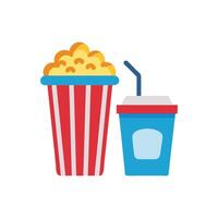SVG Icon for Popcorn and Soda vector