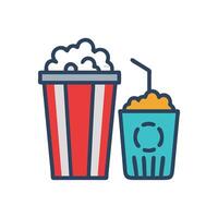 Icon for Movie Snacks Popcorn and Soda vector
